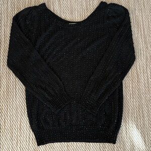 Vintage Black Wool Embellished Sweater